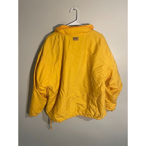 Vintage Disney Store Mickey Mouse Coat Large Men’s Yellow Hooded 1/2 Zip Snap - Picture 11 of 13